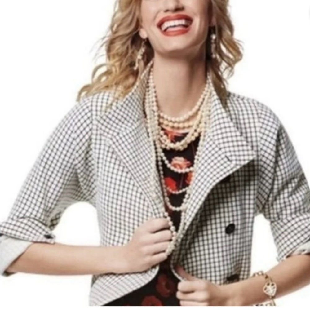 CAbi Osaka Nights Window Pane Blazer size XS